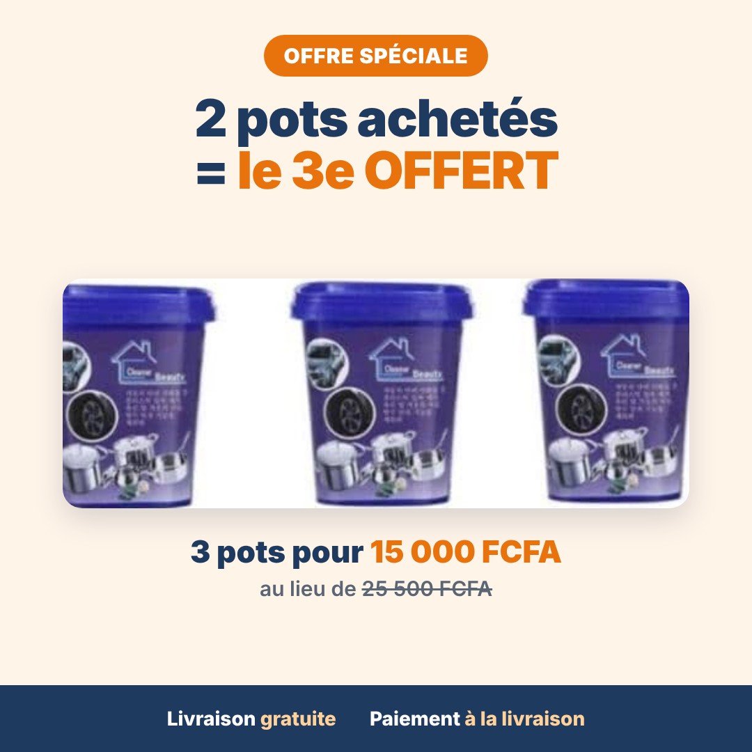 Pâte Nettoyante Inox & Casseroles 500 g + Chiffon