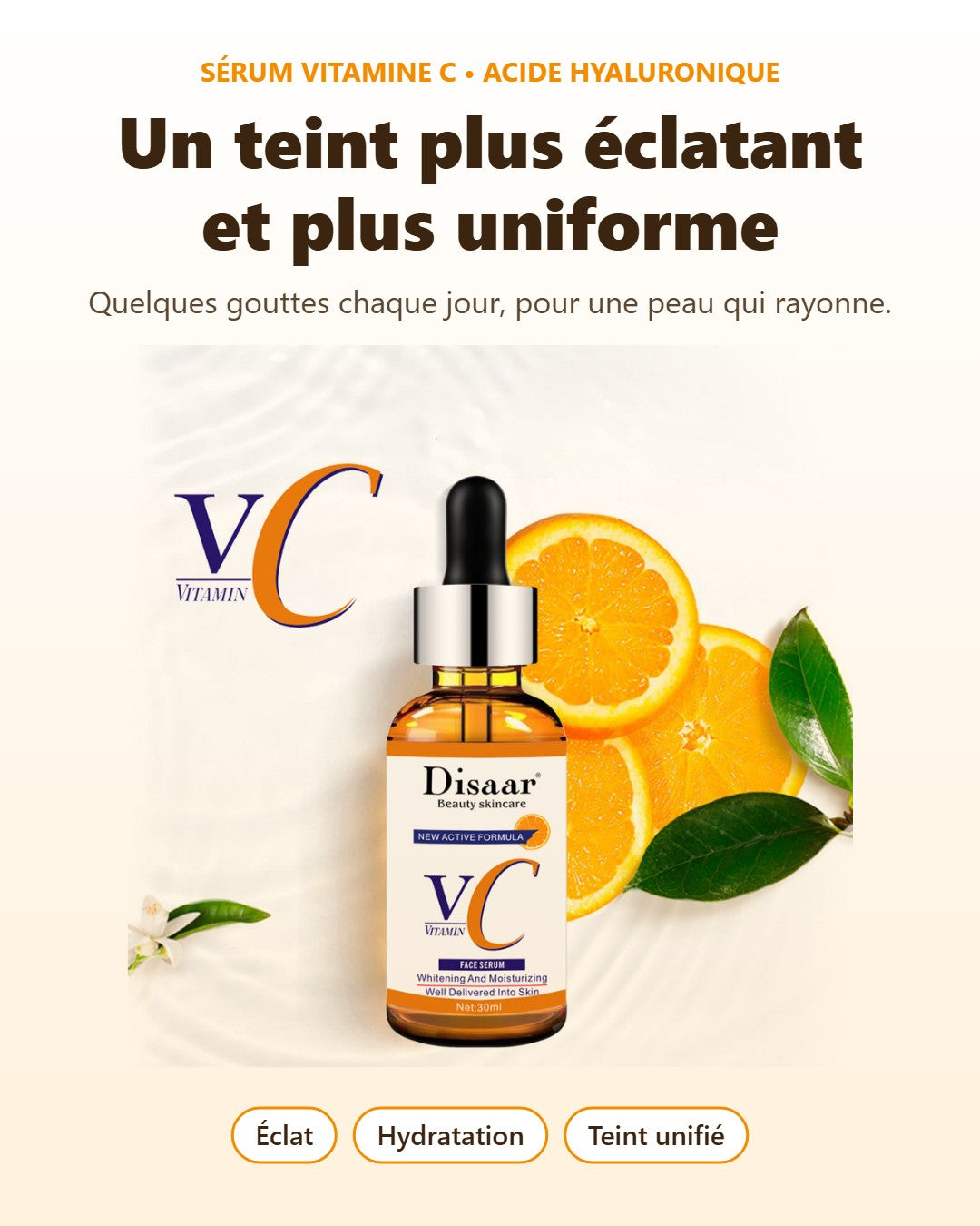 Sérum Vitamine C Disaar 30 ml – Éclat & Teint Unifié