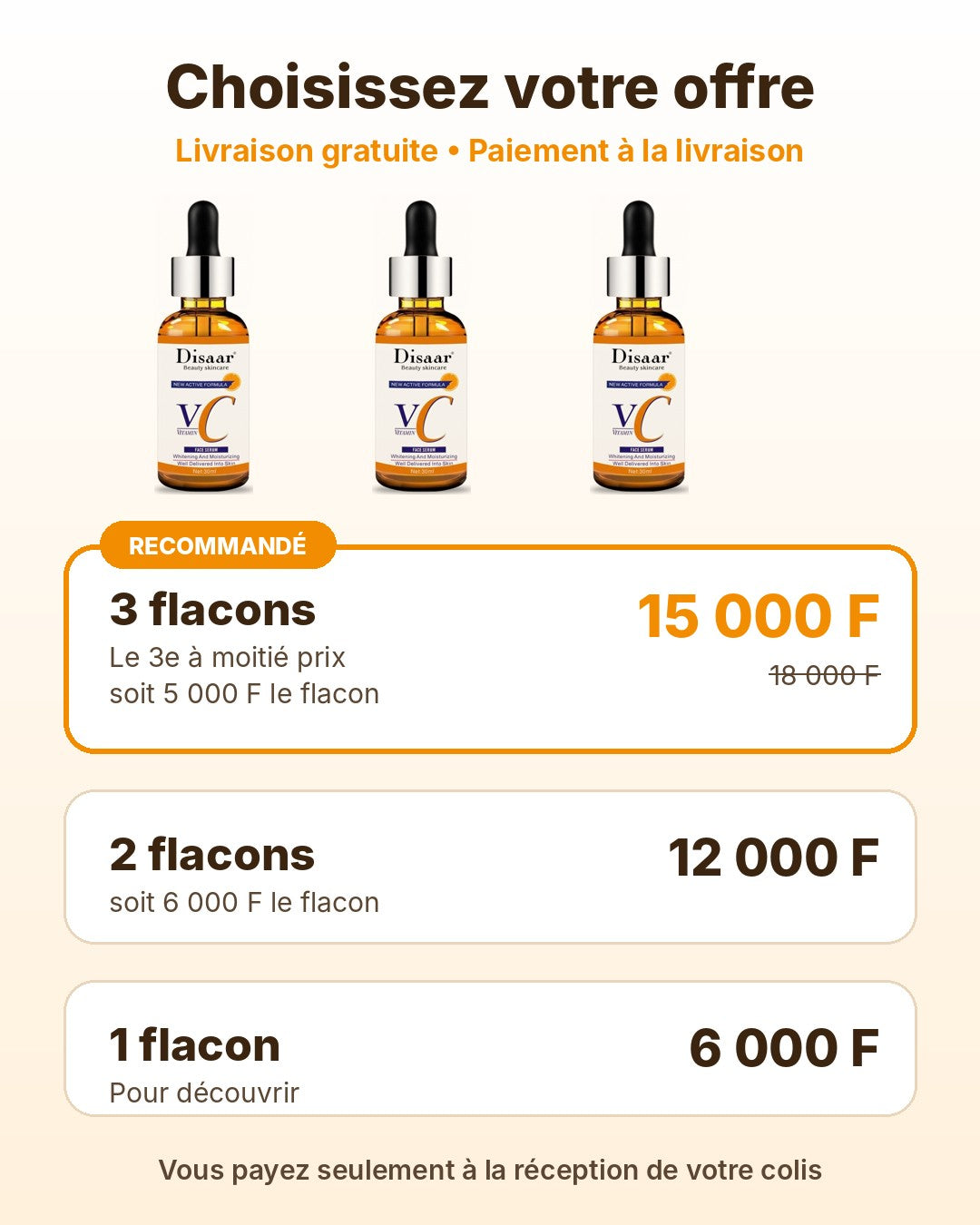 Sérum Vitamine C Disaar 30 ml – Éclat & Teint Unifié